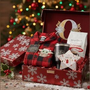 Cozy Christmas The Grogu Pajama Set- Disney Brand luxury munki munki 5 piece set